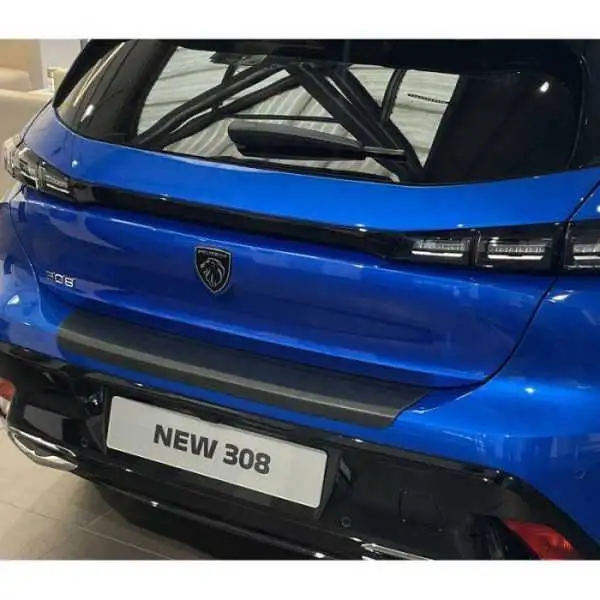 Protection de seuil arrière ABS sur mesure pour Peugeot 308 HB 5 portes 2021 Noir