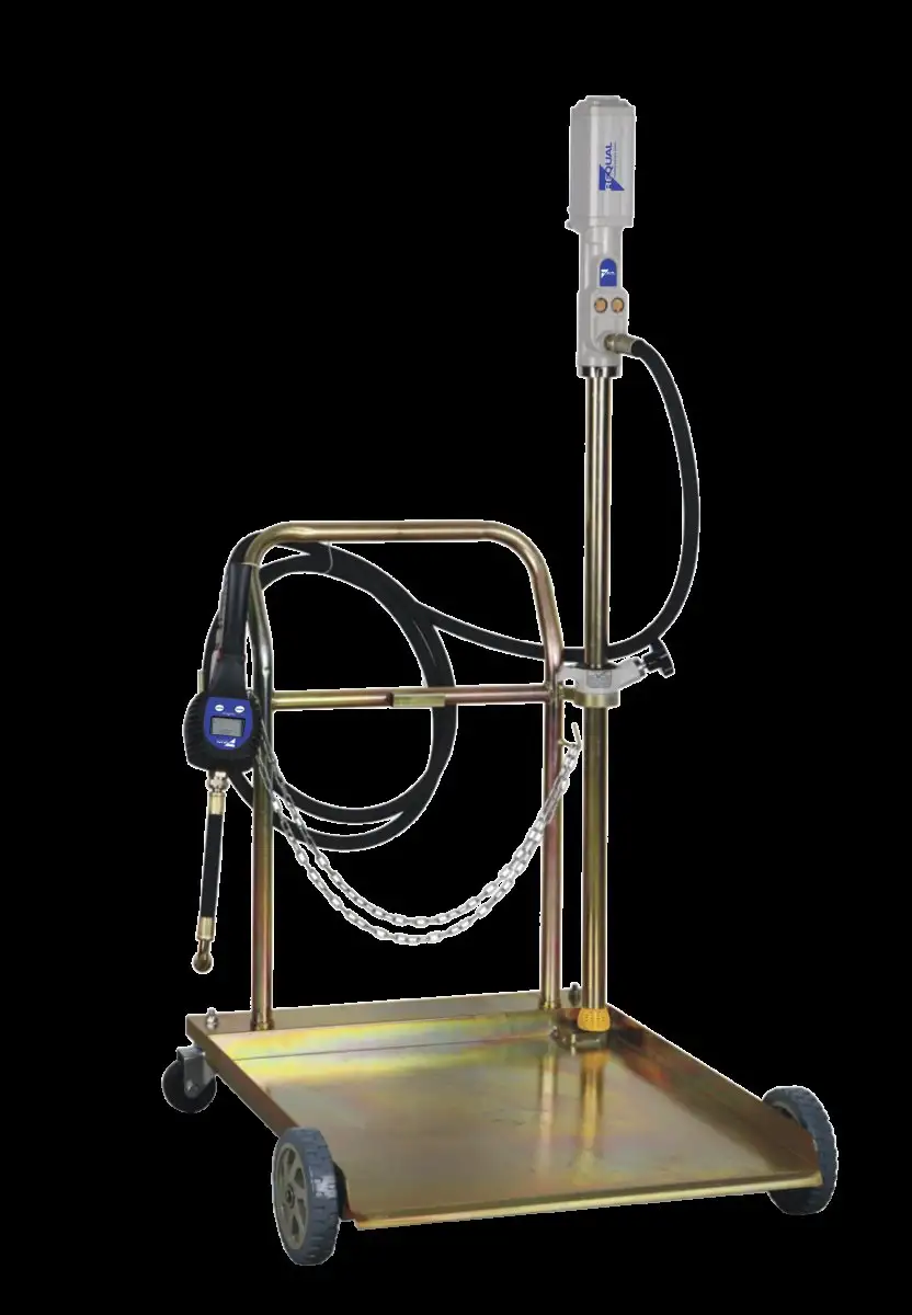 UNITé MOBILE DE DISTRIBUTION D'HUILE REQUAL 210 LITRES AVEC PISTOLET DOSEUR NUMéRIQUE
