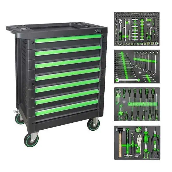 SERVANTE D OUTILS 7 TIROIRS ÉGAUX - VERD