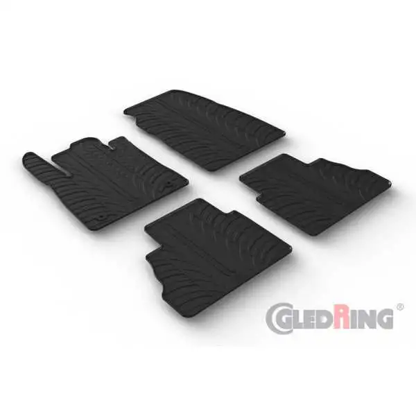 Set tapis de caoutchouc sur mesure pour Ford Tourneo Courier 2023 T profil 4pièces + clips de montage