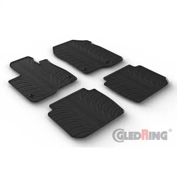 Set tapis de caoutchouc sur mesure pour Honda CRV VI 2023 T profil 4pièces + clips de montage