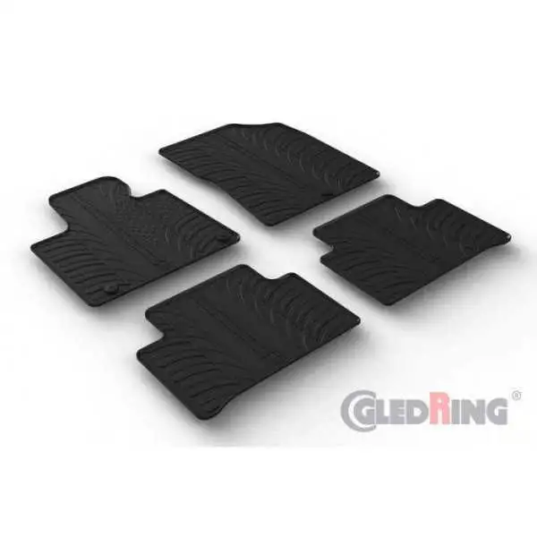 Set tapis de caoutchouc sur mesure pour Kia Sorento IV MQ4 2020 T profil 4pièces + clips de montage