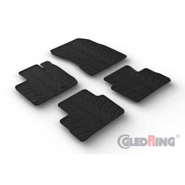 Set tapis de caoutchouc sur mesure pour Nissan Qashqai III J12 2021 T profil 4pièces + clips de montage
