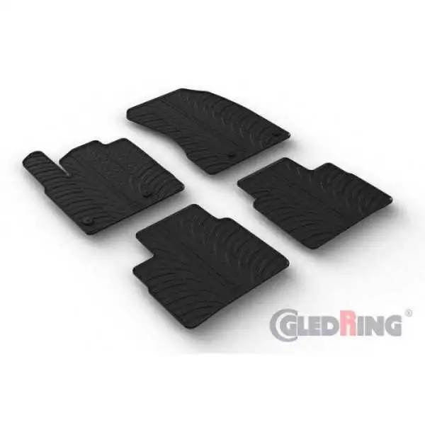 Set tapis de caoutchouc sur mesure pour Nissan XTrail 2021 T profil 4pièces + clips de montage