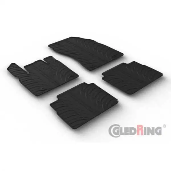 Set tapis de caoutchouc sur mesure pour Nissan XTrail ePower Hybrid 2021 T profil 4pièces + clips de montage