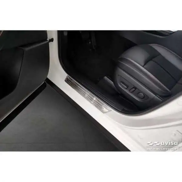 Seuils de portes inoxydable sur mesure pour Mazda CX-60 (KH) 2022- 'Lines' - 4-pièces