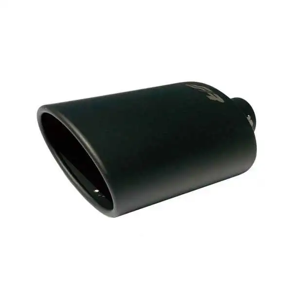 Simoni Racing enjoliveur d'échappement OvaleOblique Noir  150x100xL255mm  Montage 3754mm