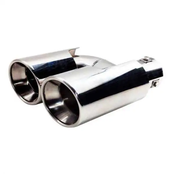 Simoni Racing enjoliveur d'échappement Rond Double Inox  Ø90xL220mm  Montage  Ø3759mm