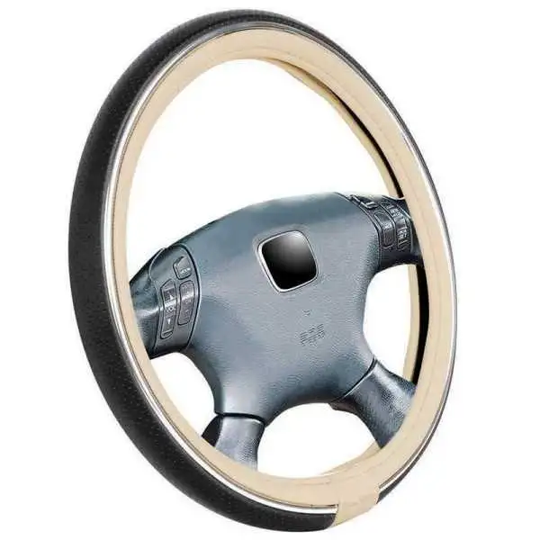 Simoni Racing Housse de volant Trophy 6  3739cm  EcoCuir CrèmeNoir