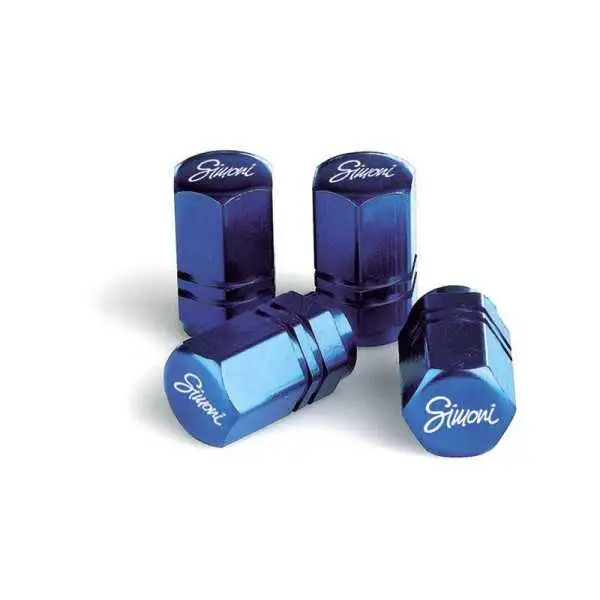 Simoni Racing Set bouchons de valve Exagonal  Bleu