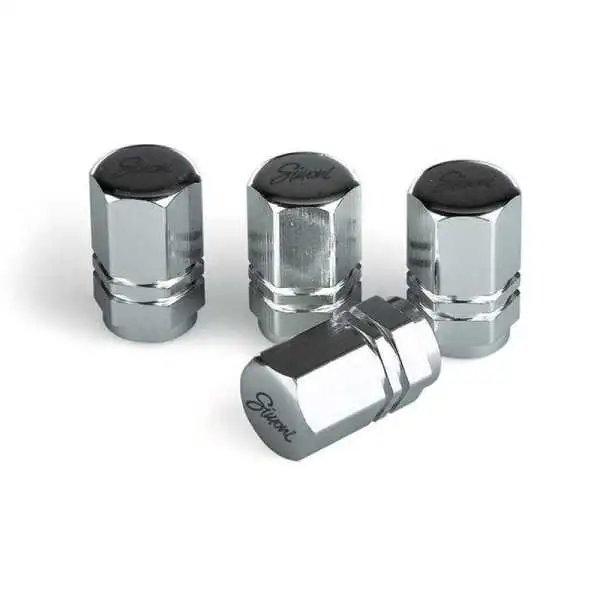Simoni Racing Set bouchons de valve Exagonal  Chrome