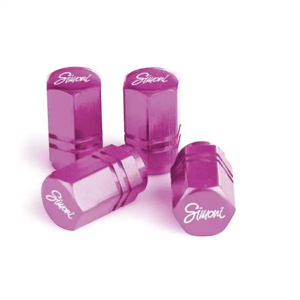 Simoni Racing Set bouchons de valve Exagonal  Rose