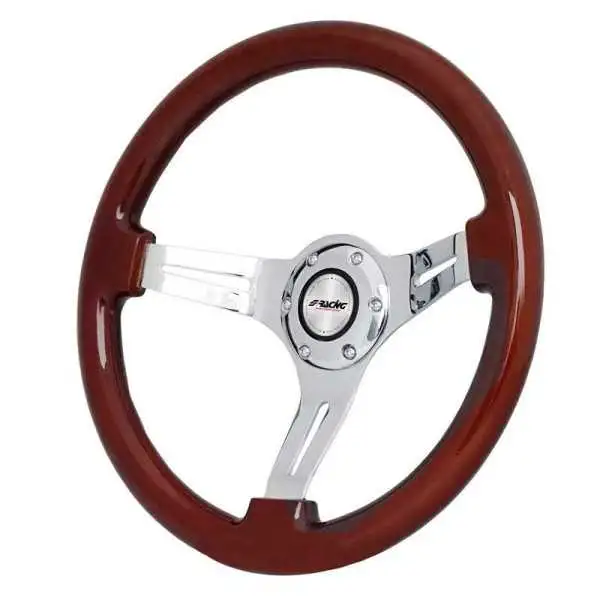Simoni Racing Volant Sport Didier 350mm  Vrai Bois  Plat Profond 6cm