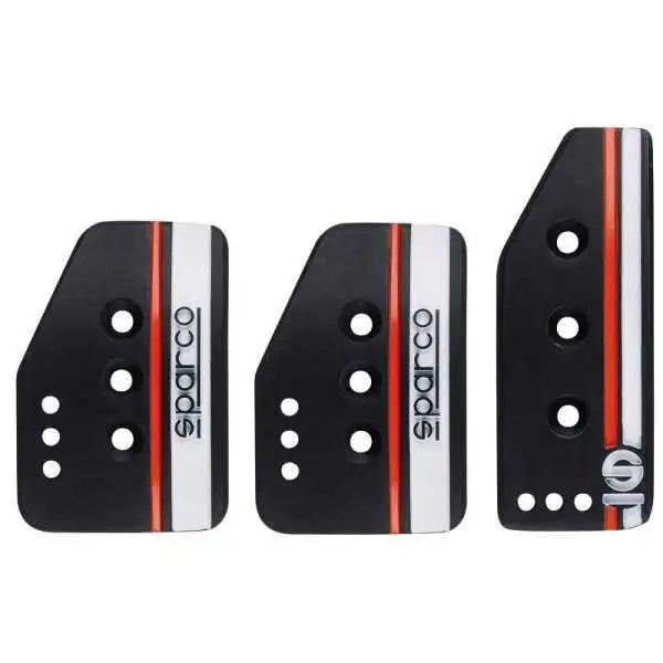 Sparco Set de pédales sport Settanta  Aluminium Noir  BlancOrange  Transmission manuelle