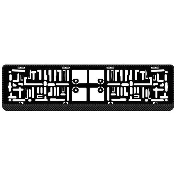 Support de plaque dimmatriculation en plastique Click 52x11cm CarbonLook