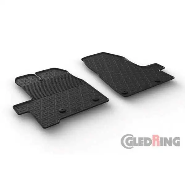 Tapis en caoutchouc pour Ford Tourneo Custom 92012  FL 2018 Transmission manuelle Profil G 2 pièces  clips de fixation