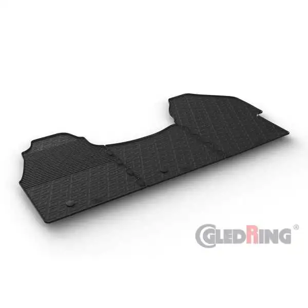 Tapis en caoutchouc pour Mercedes Sprinter Furgon 910 Cargo 52018 profil G 3 pièces  clips de fixation