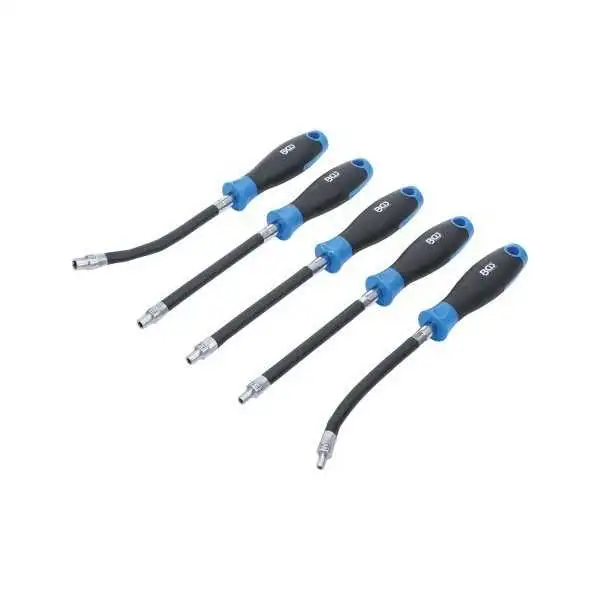 Tournevis flexible avec poignée ronde profil E4 E8 longueur de lame 150 mm 5 pièces