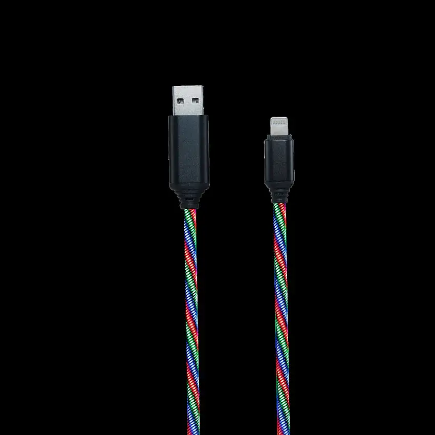 CâBLE DE DONNéES USB 2GO APPLE 8 BROCHES AVEC éCLAIRAGE LED TRICOLORE, 100 CM