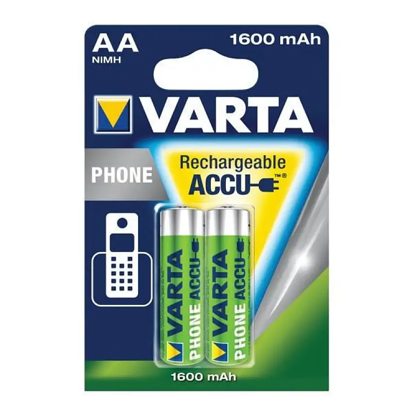VARTA PHONE POWER 1600MAH HR6 AA PILES RECHARGEABLES