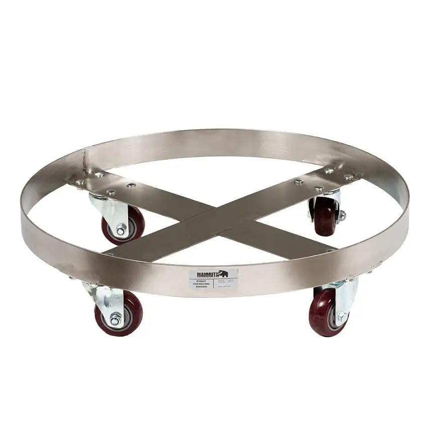ROULEAU à FûTS MAMMUTH INOX POUR FûTS DE 200 LITRES AVEC CAPACITé DE 300 KG