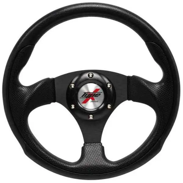 Volant sport universel Eruption  Ø295mm  Cuir PU Noir  Rayons Noirs