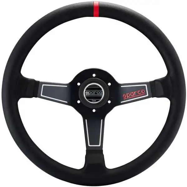Volant Sport Universel Sparco L575 Nero  Cuir Noir  Diamètre 350mm