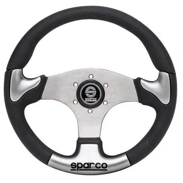 Volant Sport Universel Sparco P222  NoirGrisAluminium  Diamètre 345mm
