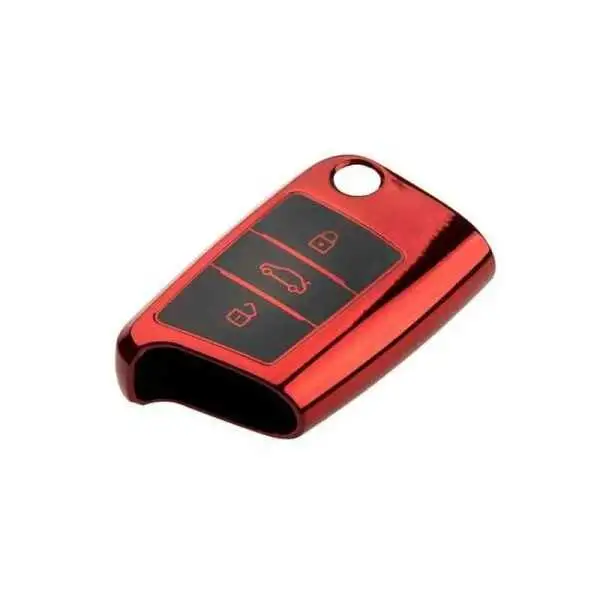 VW, koda, couvre-clés Seat - nouveau type, chrome rouge