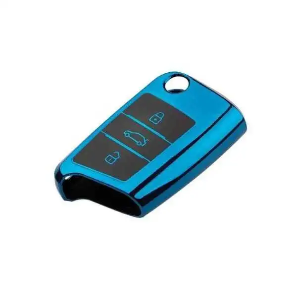 VW, koda, Seat key cover - type, bleu chrome