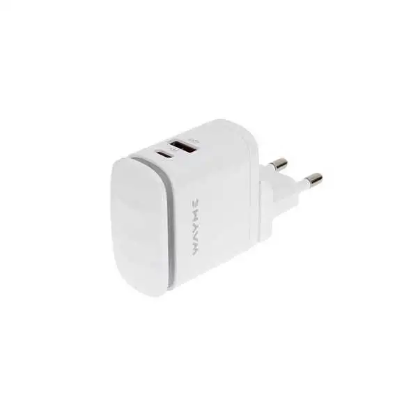 WAYME Chargeur secteur 25W USB-C PD avec lampe LED tactile et adaptateurs prises UE, UK et US